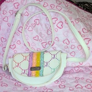 Justice Glittery Rainbow Kids Crossbody Purse